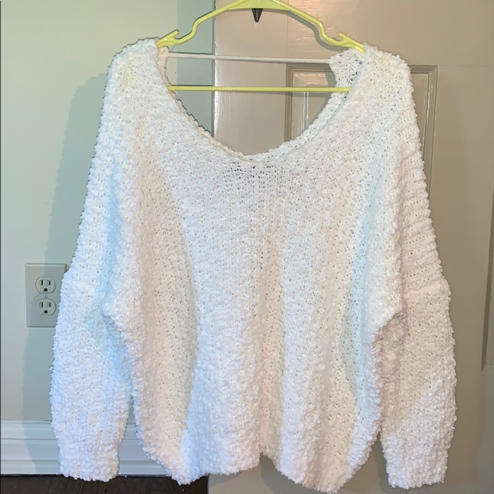 Fuzzy white sweater